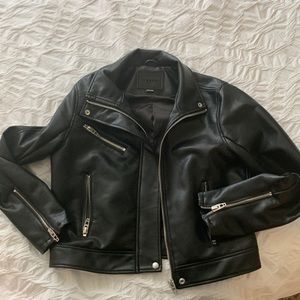 Black faux leather jacket